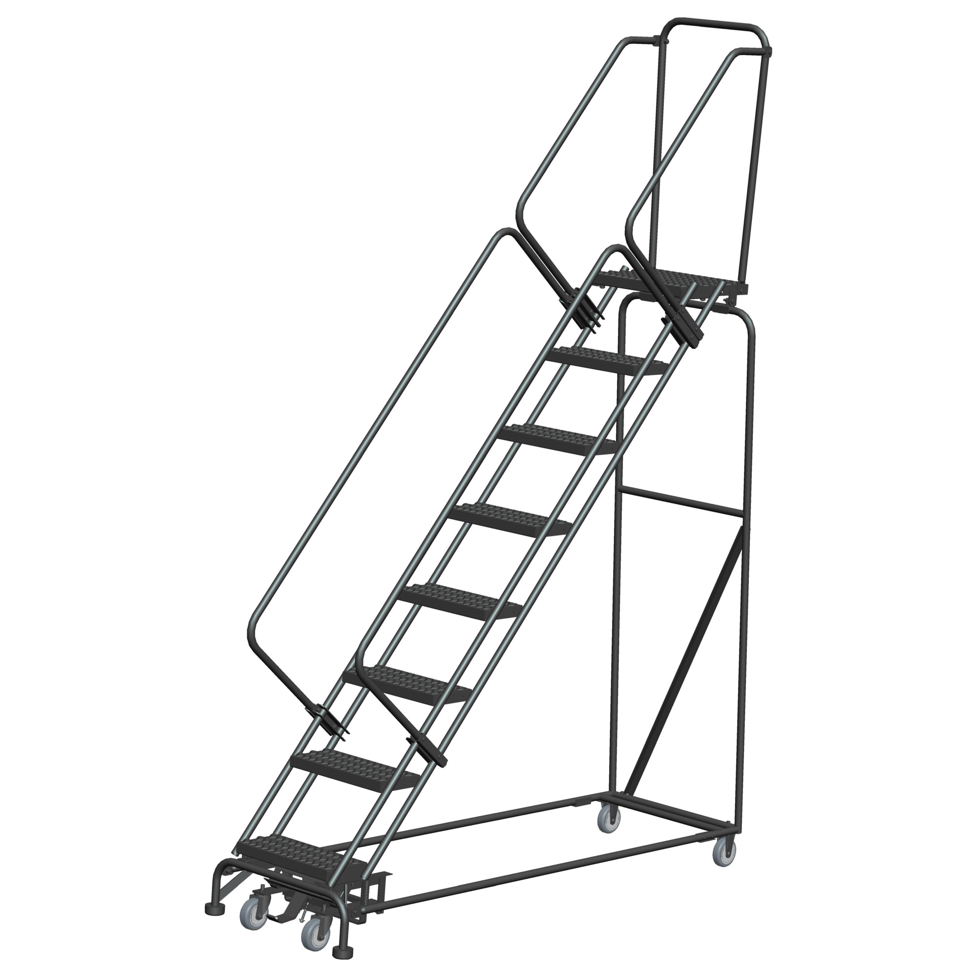 Ballymore, Rolling Ladder, Overall Height 113 in, Steps 8, Material Steel, Model# WA-SW82414G
